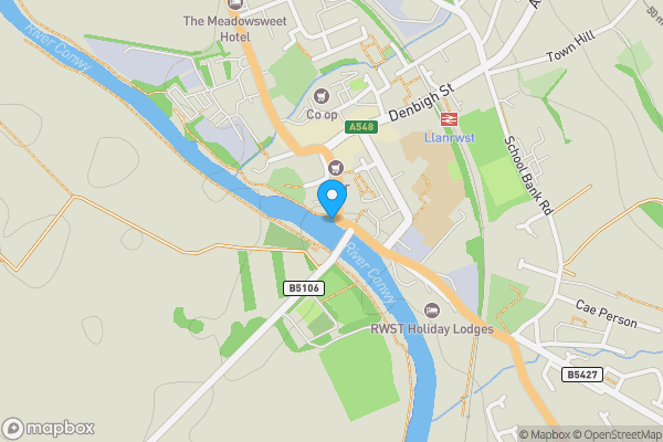 Map location for Flat 2 Glan Conwy House, Llanrwst, Conwy, LL26 0ET