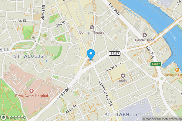 Map location for Commercial Road, Newport, Gwent, NP20 2PA