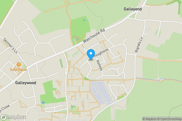 Map location for Land adj to 13 Roughtons, Galleywood, Chelmsford, Essex CM2 8PE