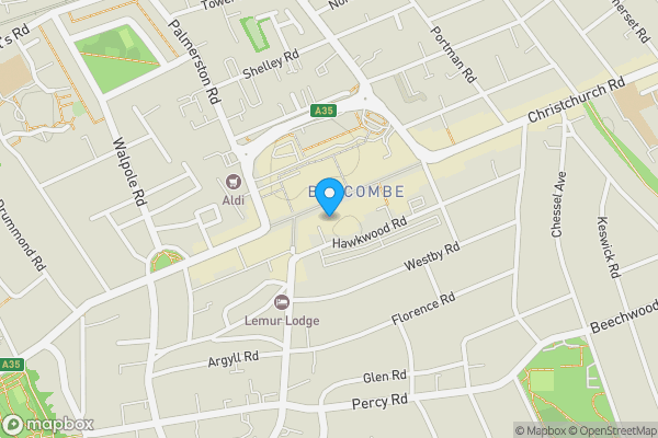 Map location for 595 Christchurch Road, Boscombe, Bournemouth, Dorset, BH1 4AN