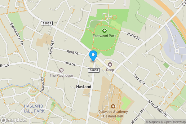 Map location for 14 The Green, Hasland, Chesterfield S41 0LJ