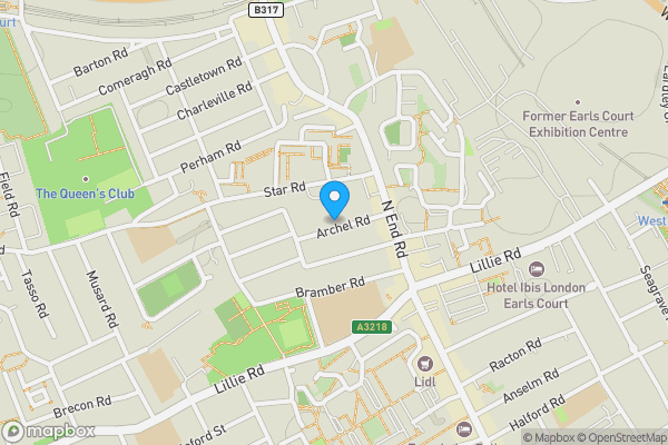 Map location for 32 Archel Road, West Kensington, London, W14 9QH