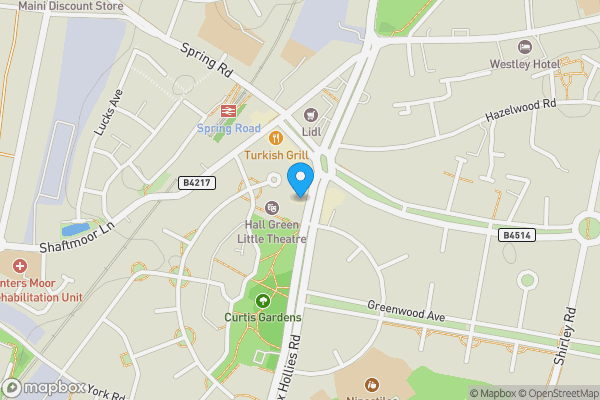 Map location for 321-325 Fox Hollies Road Acocks Green Birmingham West Midlands B27 7PS