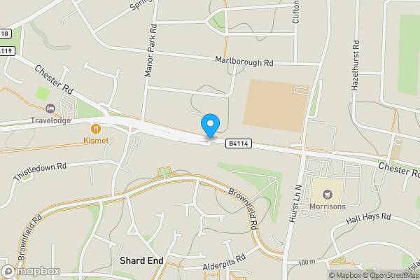 Map location for Chester Road, Birmingham, West Midlands, B36 0ET