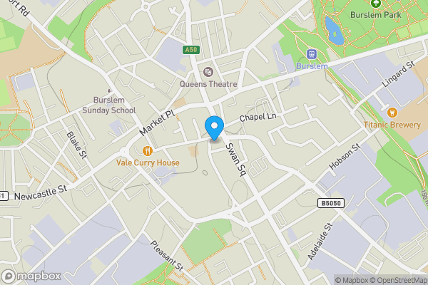 Map location for 5 Queen Street, Stoke-on-Trent, Staffordshire, ST6 3EL