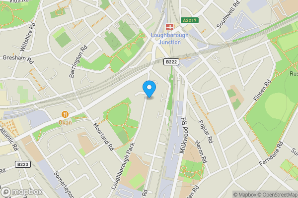 Map location for 33 Loughborough Park, Loughborough Junction, London SW9 8TP