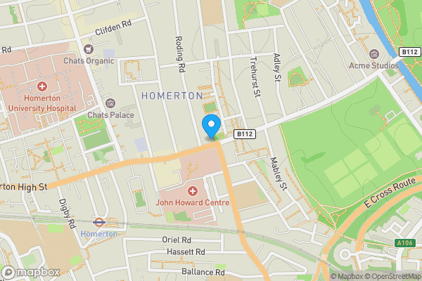 Map location for 205 Homerton High Street, Hackney, London, E9 6BB