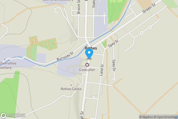 Map location for The Church, High Street, Rothes, Aberlour, Moray AB38 7AU