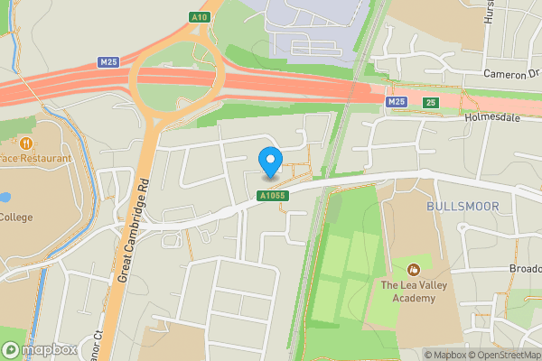 Map location for 71 Bullsmoor Way, Waltham Cross, EN8 8HW