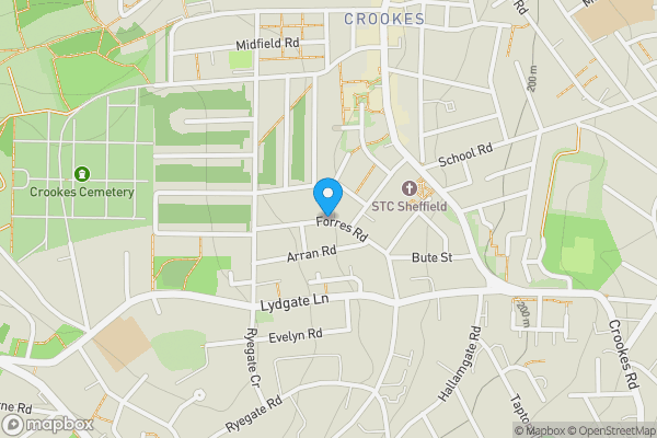 Map location for Land and Buildings at Forres Road, Sheffield, South Yorkshire, S10 1WE