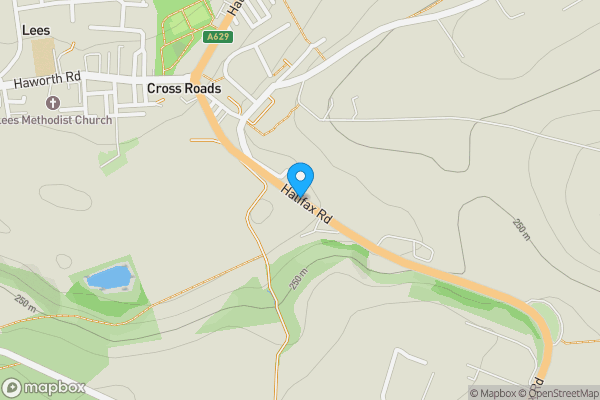 Map location for Halifax Road, Cross Roads, Keighley, West Yorkshire, BD22 9DH