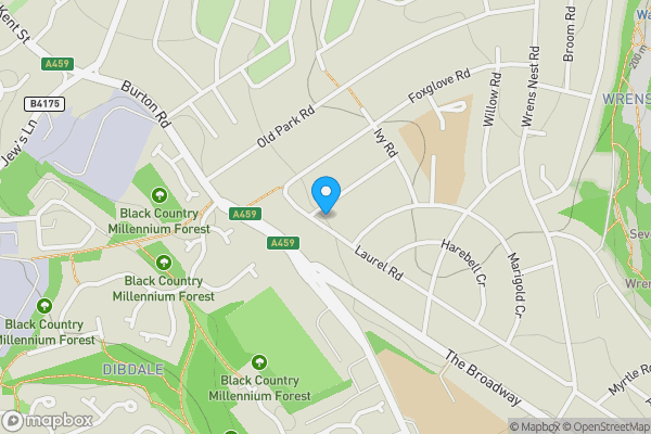 Map location for 196 Laurel Road, Dudley, DY1 3NN