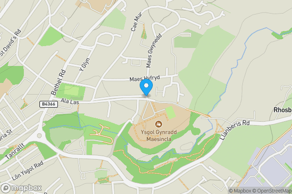 Map location for Maes Gwynedd, Caernarfon, Gwynedd, LL55 1DH