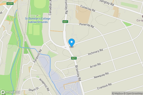 Map location for Flat 5, 76 Bromley Road, Catford, London, SE6 2TW