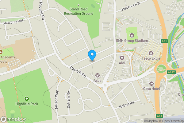 Map location for 70 Nelson Street, Chesterfield, Derbyshire, S41 8RT
