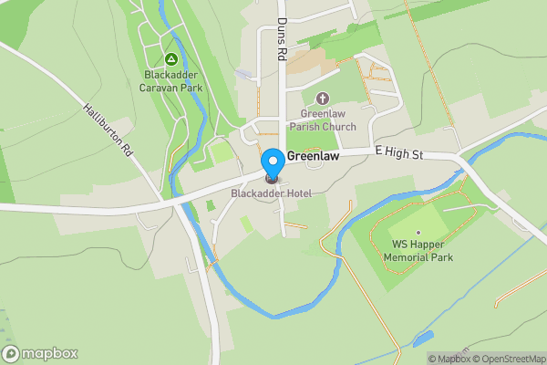 Map location for Blackadder Bar, 1 West High Street, Greenlaw, Duns, Berwickshire TD10 6XA