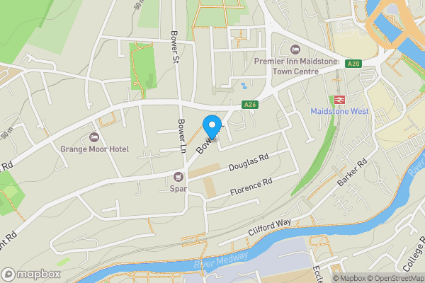 Map location for 13 Bower Place, Maidstone, Kent, ME16 8BG