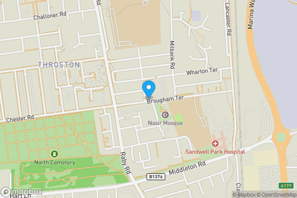 Map location for 43 Brougham Terrace, Hartlepool, County Durham TS24 8EY