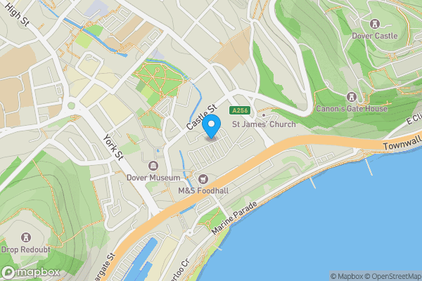 Map location for Castle Inn, Russell Street, Dover, Kent, CT16 1PY