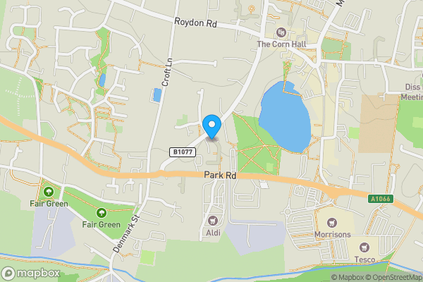 Map location for Land Adjacent To 21 Denmark Street, Diss, Norfolk IP22 4LE