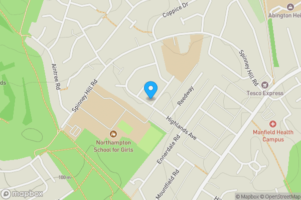 Map location for 78 Highlands Avenue, Northampton, Northamptonshire, NN3 6BQ