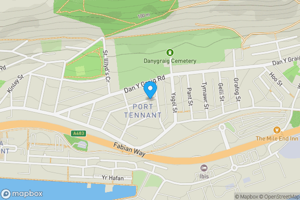 Map location for Baglan Street, Swansea, SA1 8JZ