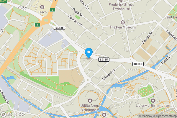 Map location for Apartment 103, The Quadrant,, 150 Sand Pits, Birmingham, West Midlands, B1 3RJ