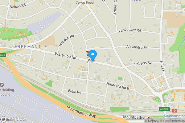 Map location for Waterloo Road, Southampton, Hampshire, SO15 3AQ