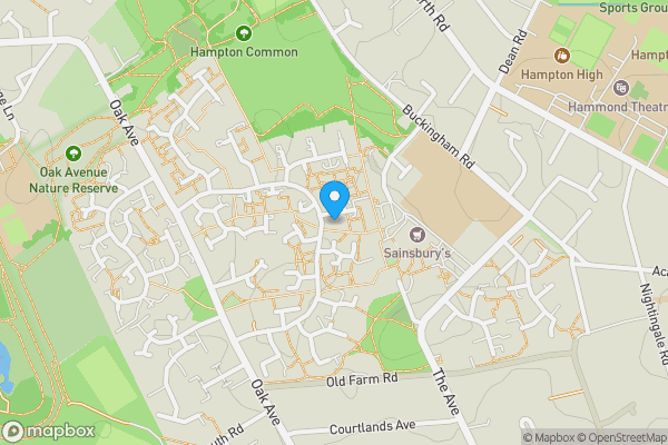Map location for 29 Denning Close, Hampton, Middlesex, TW12 3YT