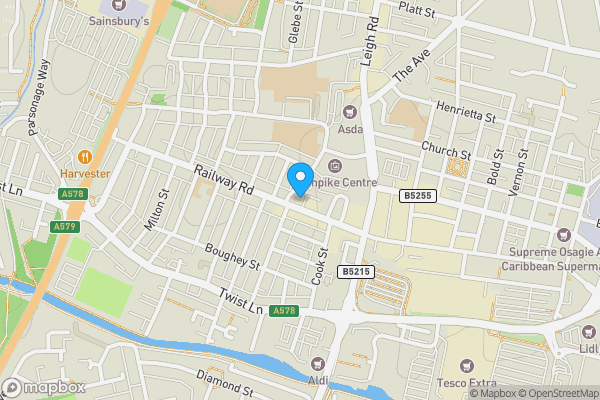 Map location for 18 Railway Road, Leigh, Lancashire WN7 4AX