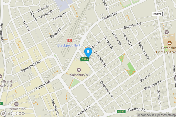 Map location for 111, Blackpool, Lancashire, FY1 3BP