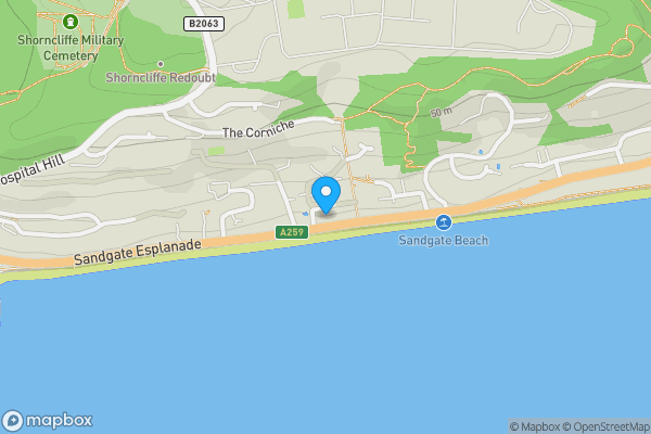 Map location for Flat 4 6 Wellington Terrace, Folkestone, Kent, CT20 3DY