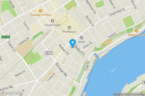 Map location for Little Bedford Street, North Shields, NE29 6NW