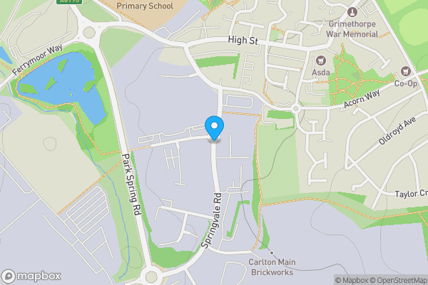 Map location for Roadways and Land at Springvale Road, Grimethorpe, Barnsley, South Yorkshire, S72 7FF