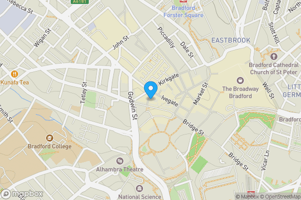 Map location for 11 Georges House, Upper Millergate Bradford, BD1 1SX