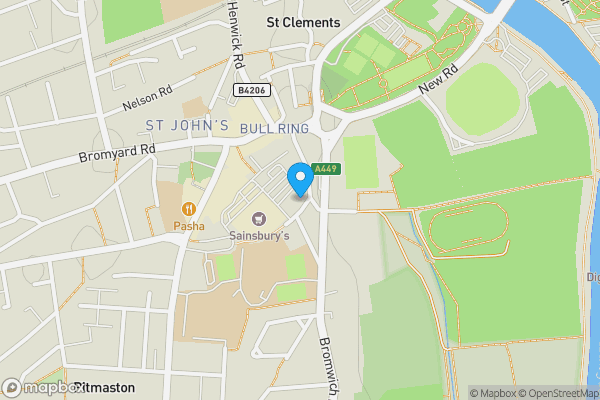 Map location for 22 Bromwich Lane, Worcester, Worcestershire, WR2 4BH