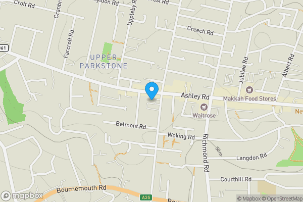 Map location for 383 Ashley Road, Parkstone, Poole, Dorset, BH14 0AT