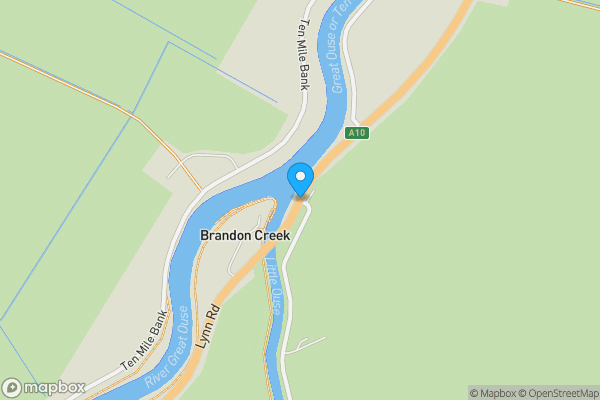 Map location for Mooring 1 North Bank, River Little Ouse, Brandon Creek, Downham Market, Cambridgeshire, PE38 0PR