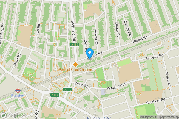 Map location for 52B Terrace Road, Plaistow, London, E13 0PB