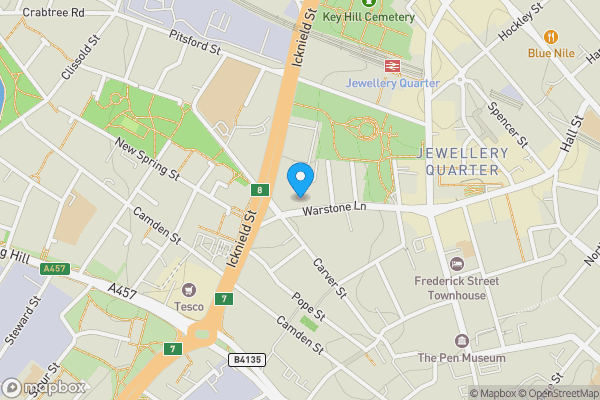 Map location for Apartment 12, Buttonbox, 116, Warstone Lane, BIRMINGHAM, West Midlands, B18 6NZ