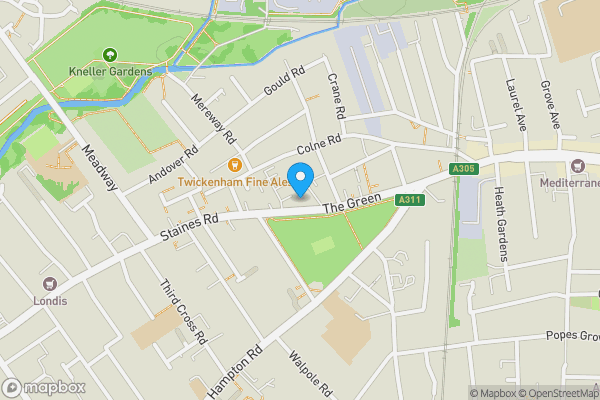 Map location for Rear 86-88, The Green, Twickenham, TW2 5AG