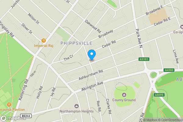 Map location for 20 Collingwood Road, Abington, Northampton, Northamptonshire NN1 4RL