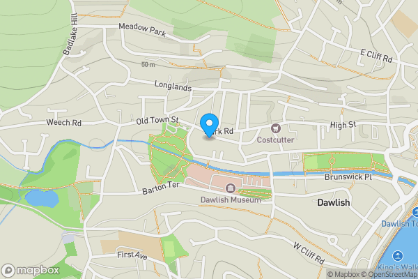 Map location for 27 Regent Street, Dawlish, EX7 9LE