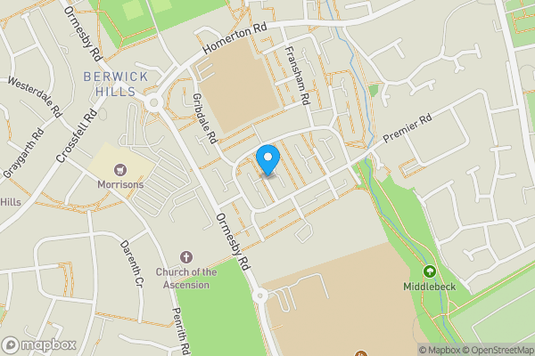 Map location for 21 Newick Avenue, Middlesbrough, Cleveland, TS3 8QJ