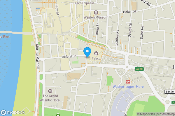 Map location for The Centre, Weston-Super-Mare, North Somerset, BS23 1UW