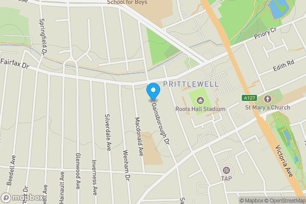 Map location for Gainsborough Drive, Westcliff-on-Sea, Essex, SS0 9AN