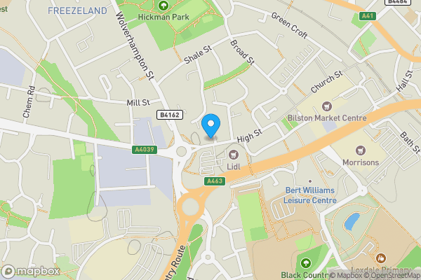Map location for 63 High Street, Bilston, West Midlands WV14 0HH