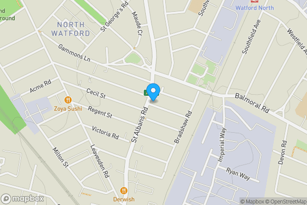 Map location for Tesco Express, 226 St. Albans Road, Watford, Hertfordshire, WD24 4AU