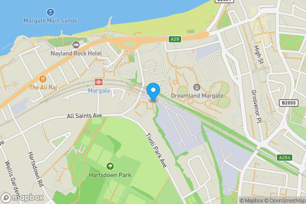 Map location for 3, Railway Terrace, All Saints Avenue, MARGATE, Kent, CT9 5TG