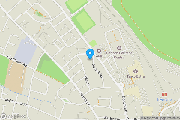 Map location for Unit 7A Garioch Shopping Centre, Constitution Street, Inverurie, Aberdeenshire AB51 4SQ